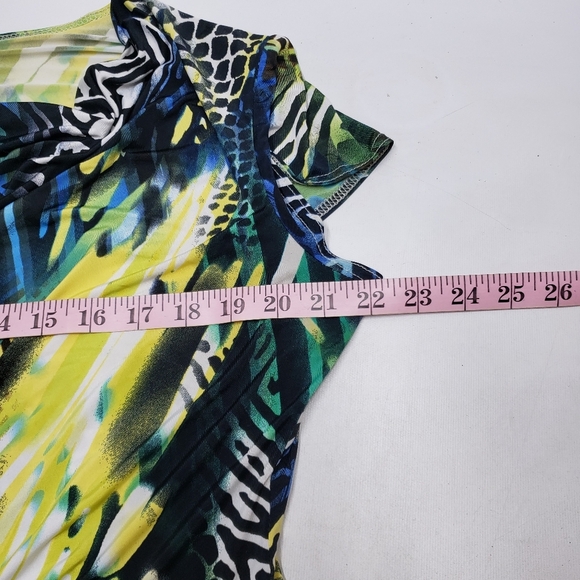 Joseph Ribkoff  Women's Multicolour Animal Pattern Short Sleeve Top Size 16 - Picture 10 of 12